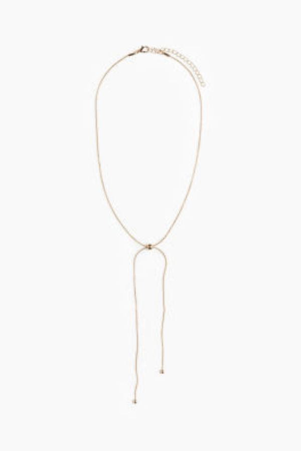 Gold Snake Chain Necklace – Adjustable Lariat Style