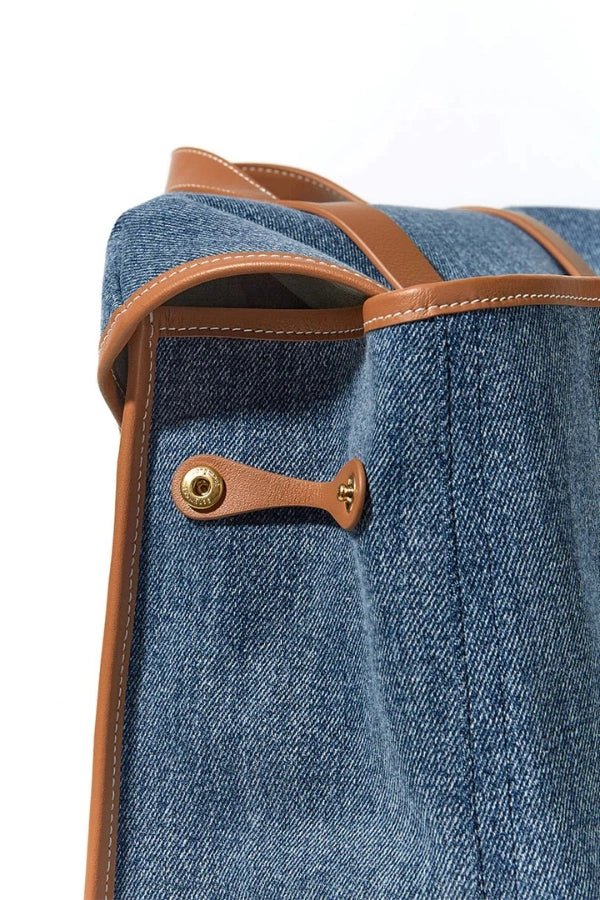 Denim Leather Laptop Backpack – Vintage Adventure Pack