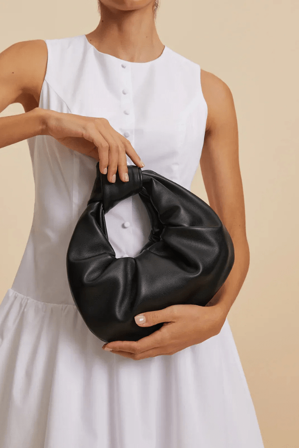Polyurethane Knotted Ruched Shoulder Bag – Astra