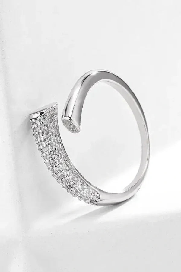 Gold Adjustable Ring with Micro-Paved Zircon Stones