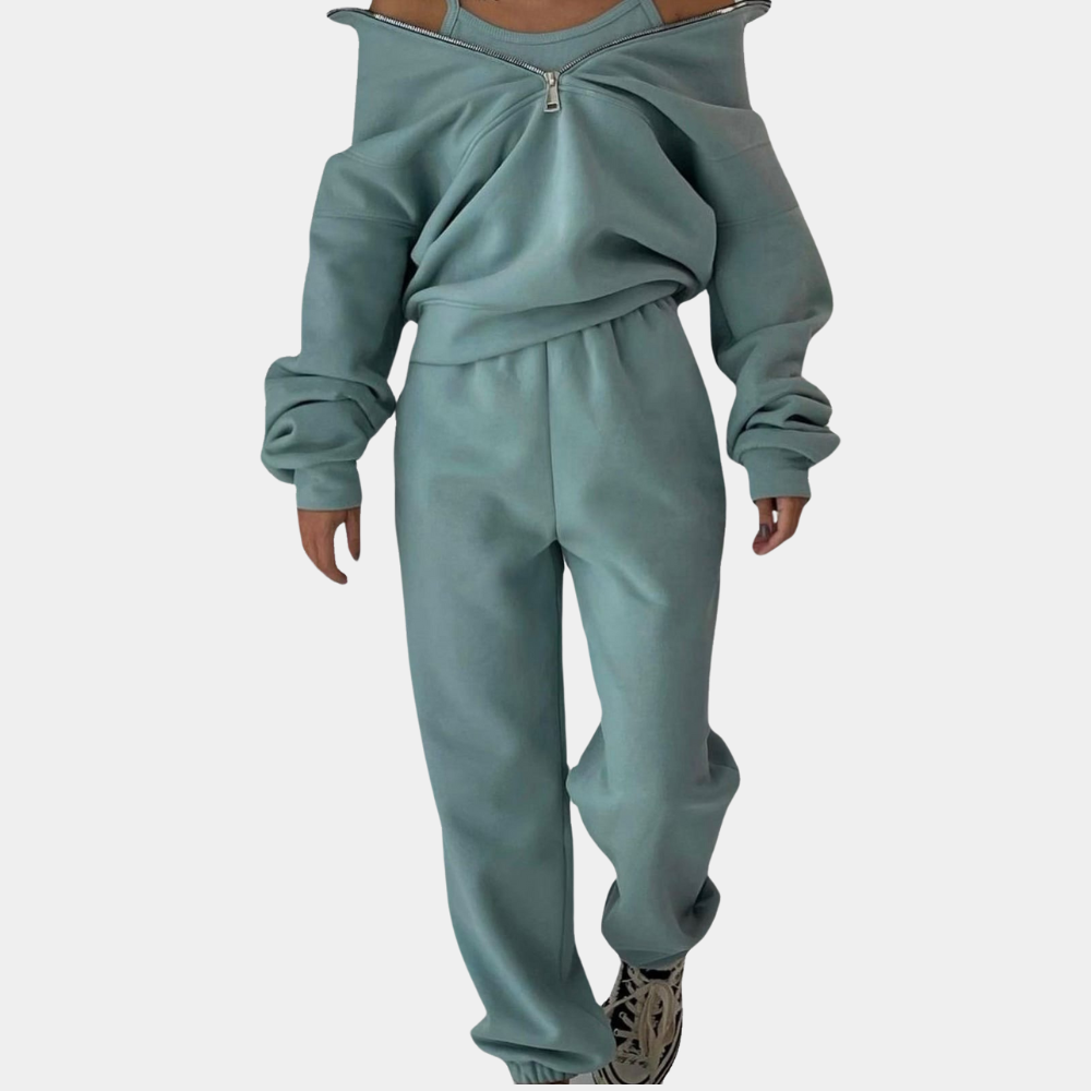 Women's Soft Jogger Set – Breathable Sweatshirt & Matching Pants