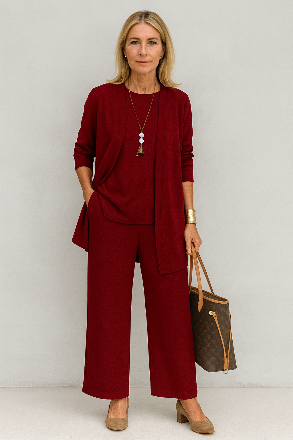 Women's Minimal Three Piece Lounge Set – Lightweight Summer Outfit