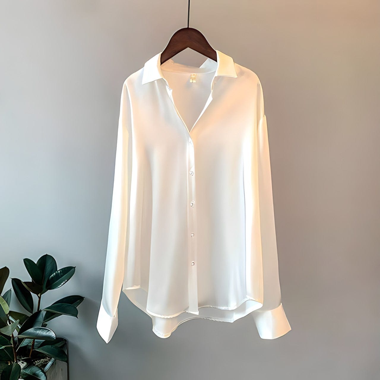Women's Satin Blouse – Luxe Finish, Four Colors