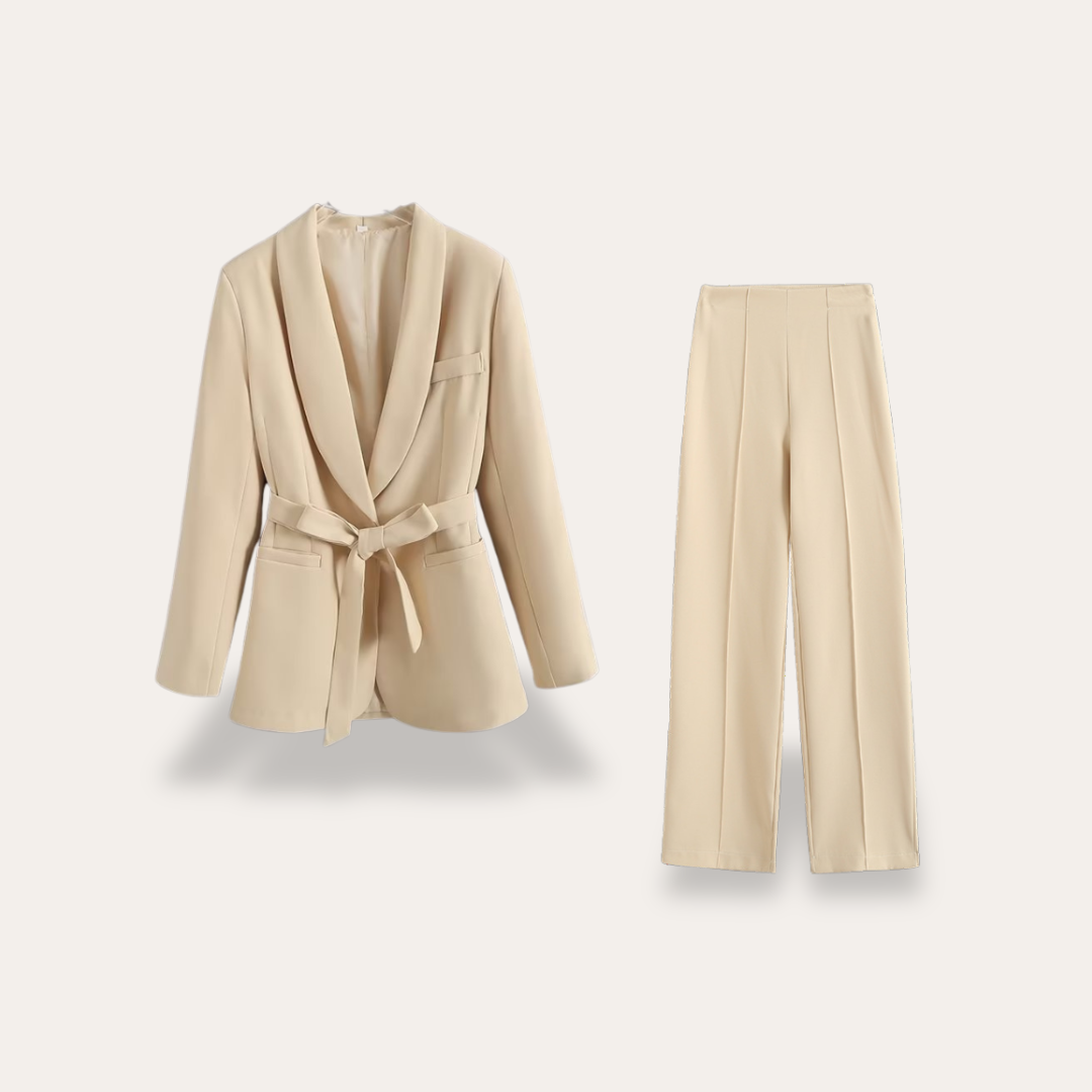 Women's Tailored Blazer and Wide-Leg Trousers Set
