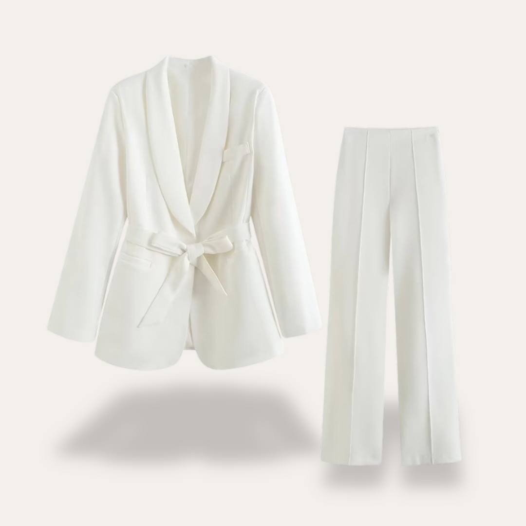 Women's Tailored Blazer and Wide-Leg Trousers Set