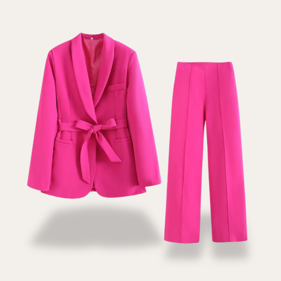 Women's Tailored Blazer and Wide-Leg Trousers Set