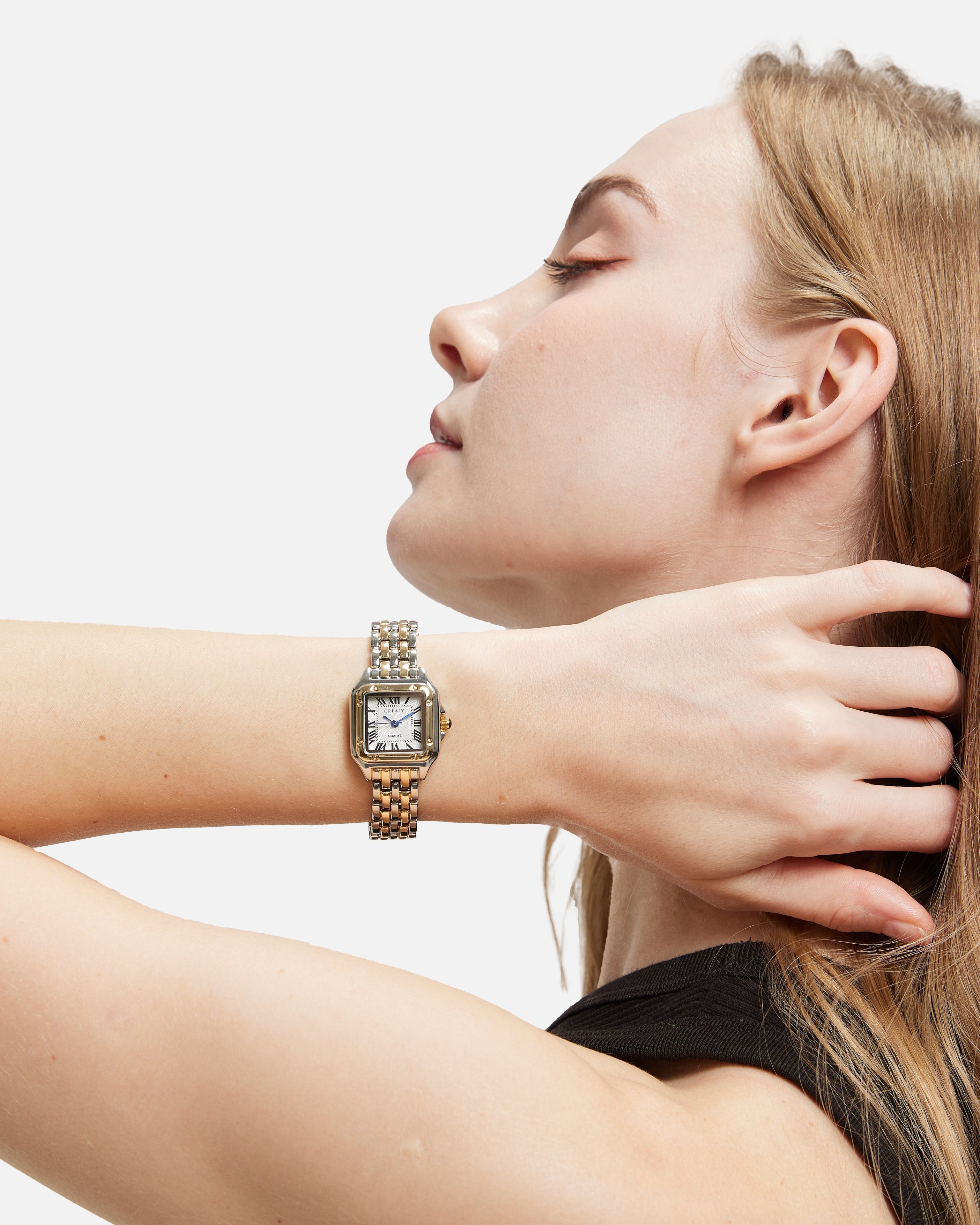 Women's Vintage Quartz Watch – Classic Round Face