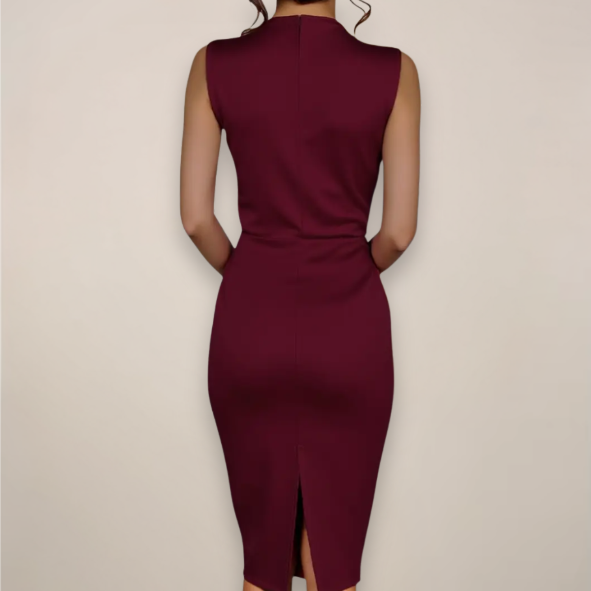 Women's Sleeveless Midi Dress – V-Neck Wrap Style