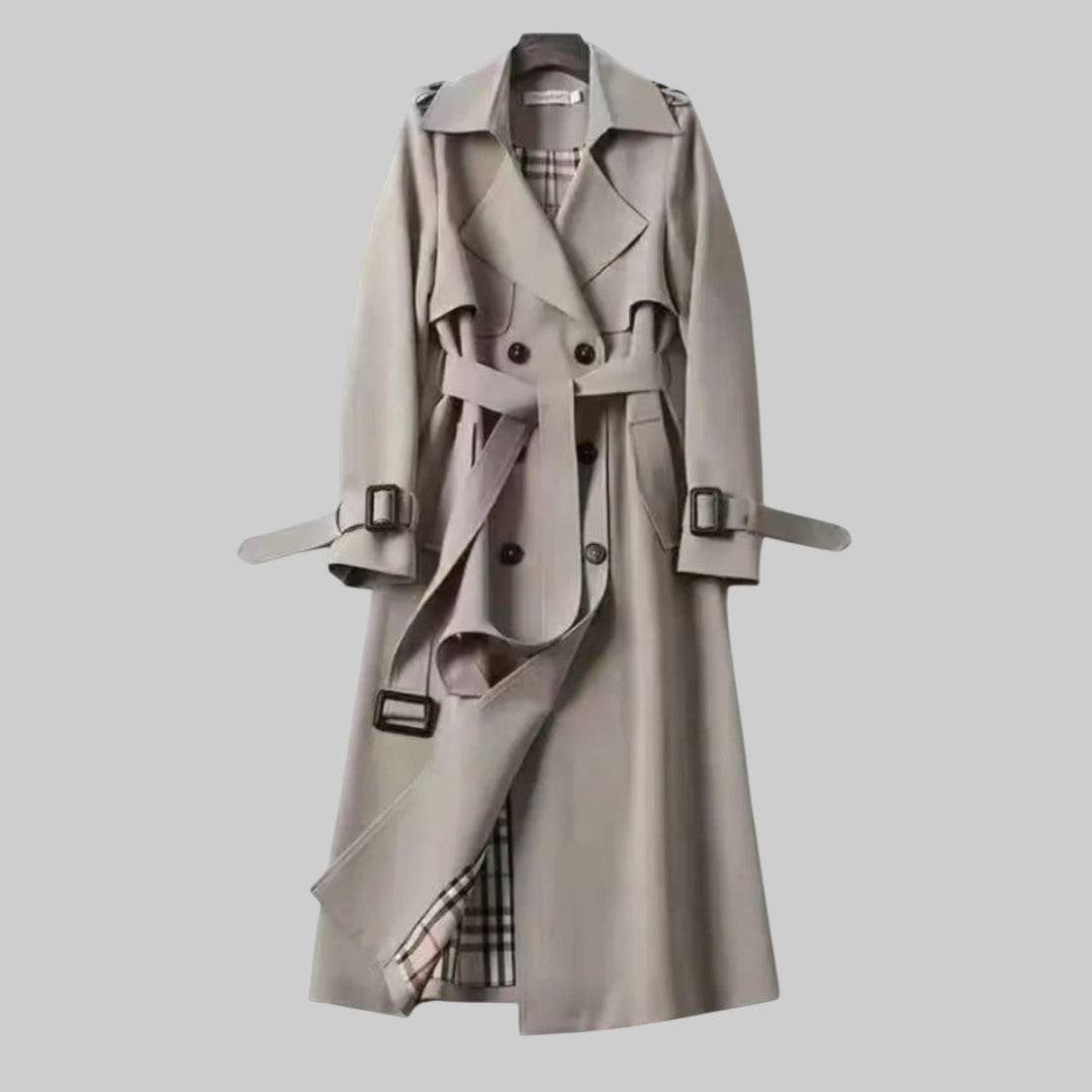 Women's Belted Double Breasted Trench Coat – Long Classic Fit