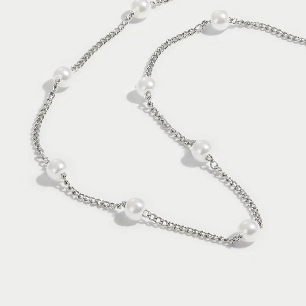 Pearl Stainless Steel Gold Necklace – Waterproof & Tarnish-Resistant