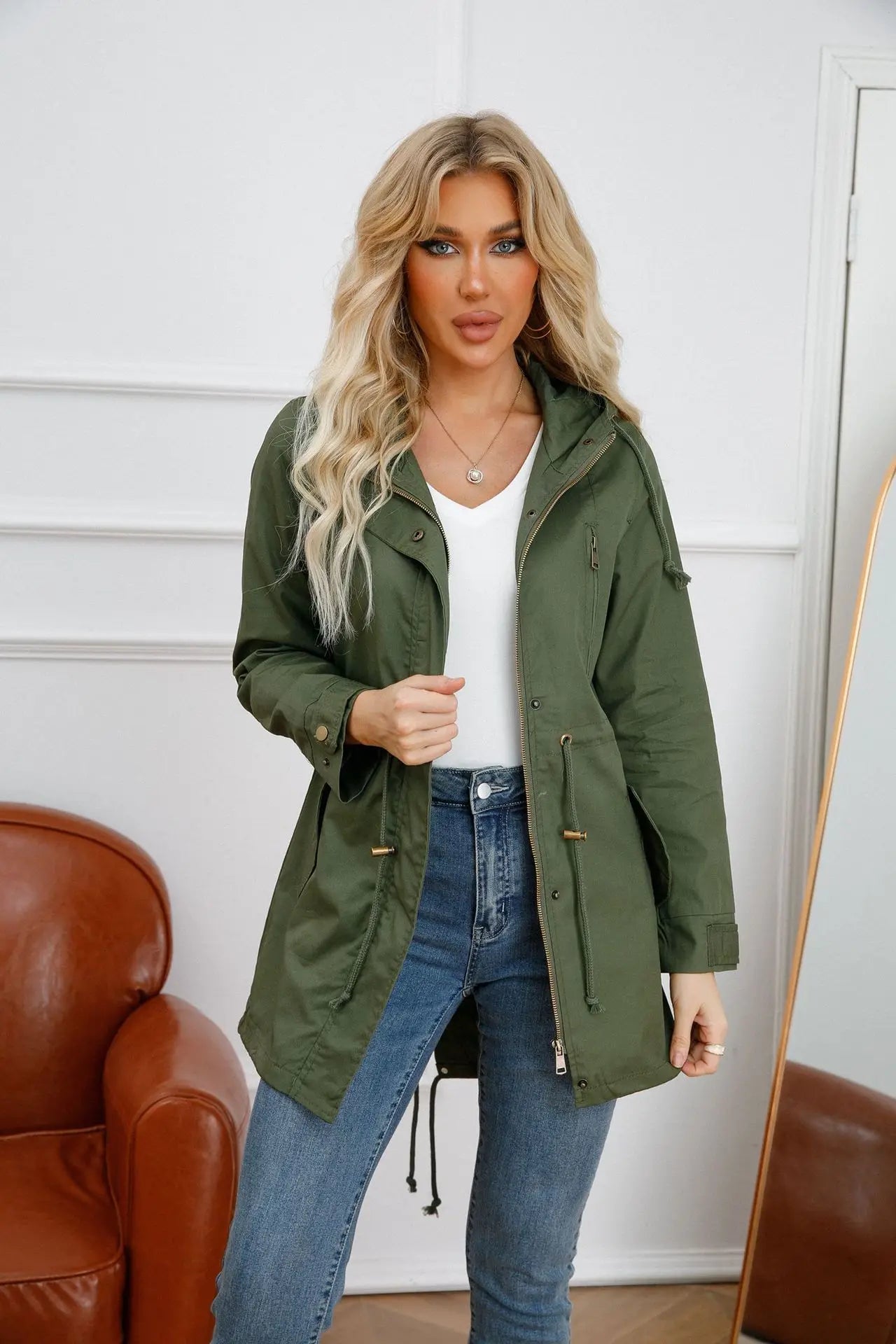 Women's Hooded Parka Jacket – Lightweight Packable Outer Layer