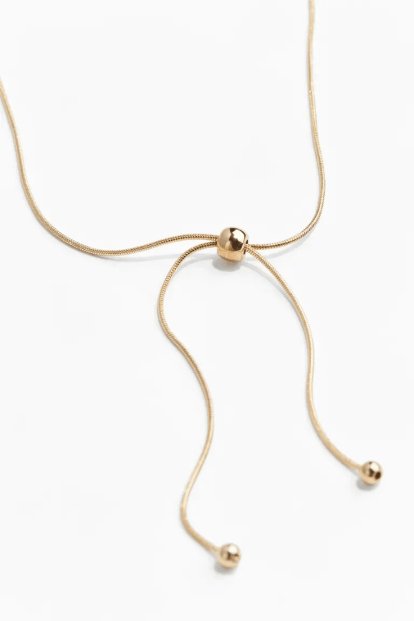 Gold Snake Chain Necklace – Adjustable Lariat Style