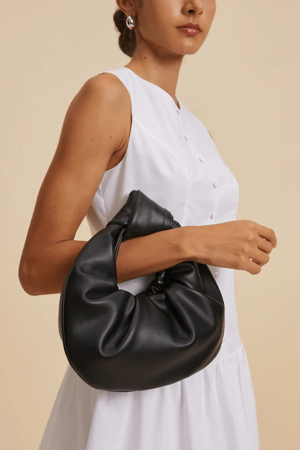 Polyurethane Knotted Ruched Shoulder Bag – Astra