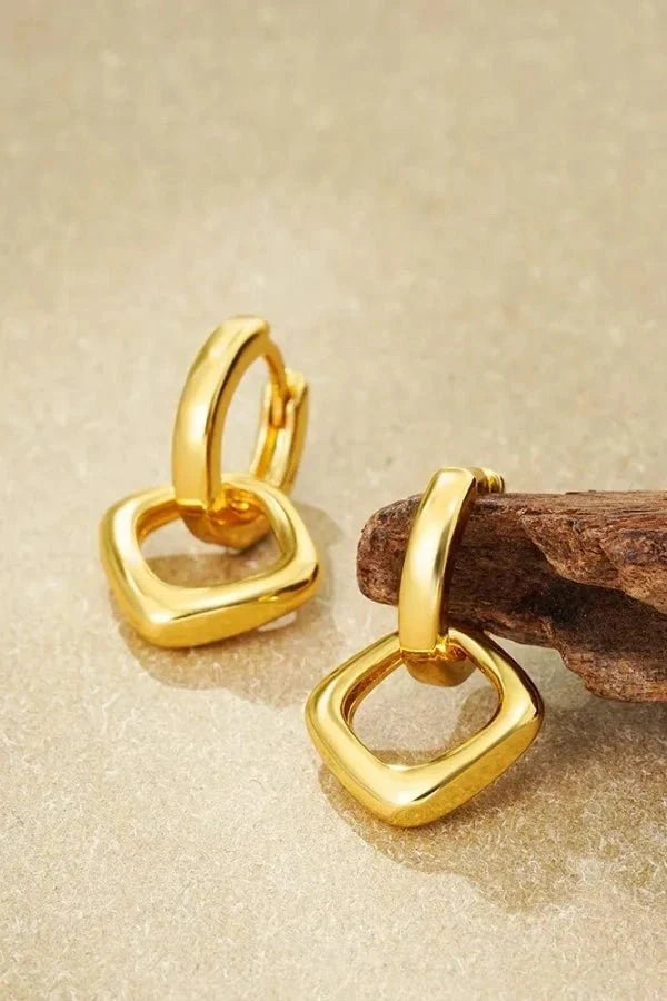 Gold Geometric Hoop Earrings – Modern Everyday Style