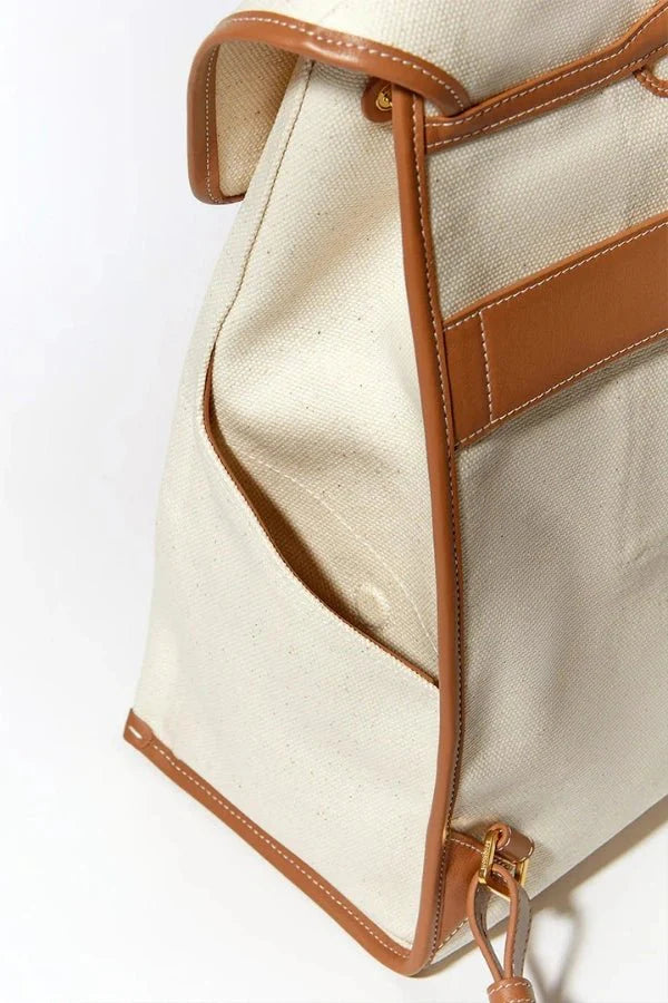 Denim Leather Laptop Backpack – Vintage Adventure Pack