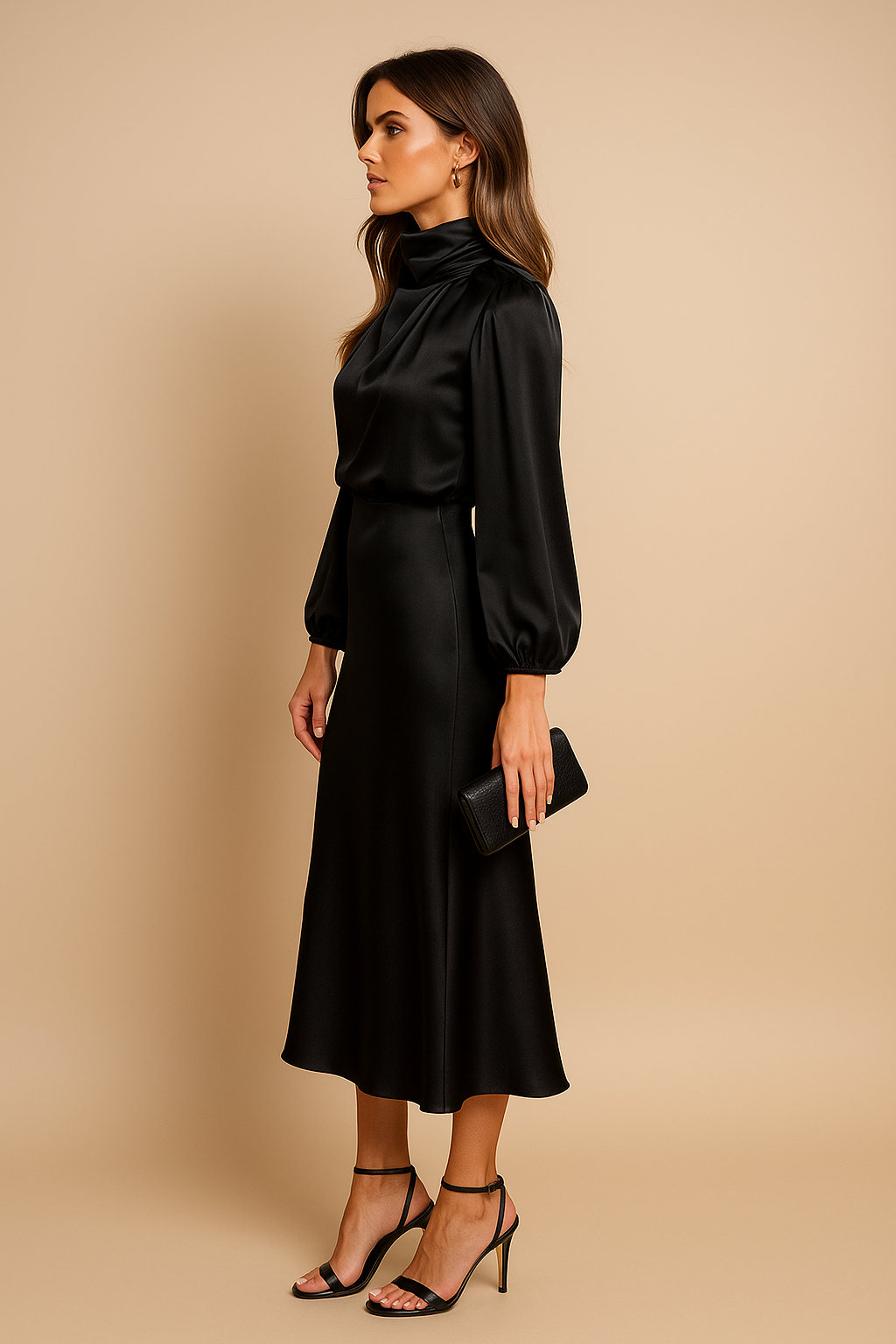 Cotton Blend High Waist Midi Dress for Women – Kriz