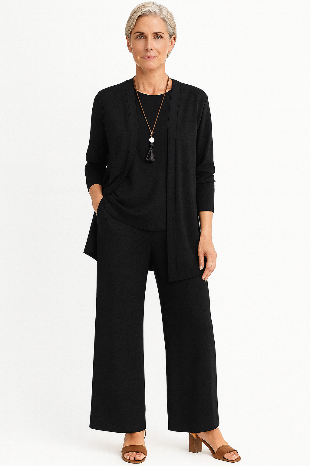 Women's Minimal Three Piece Lounge Set – Lightweight Summer Outfit
