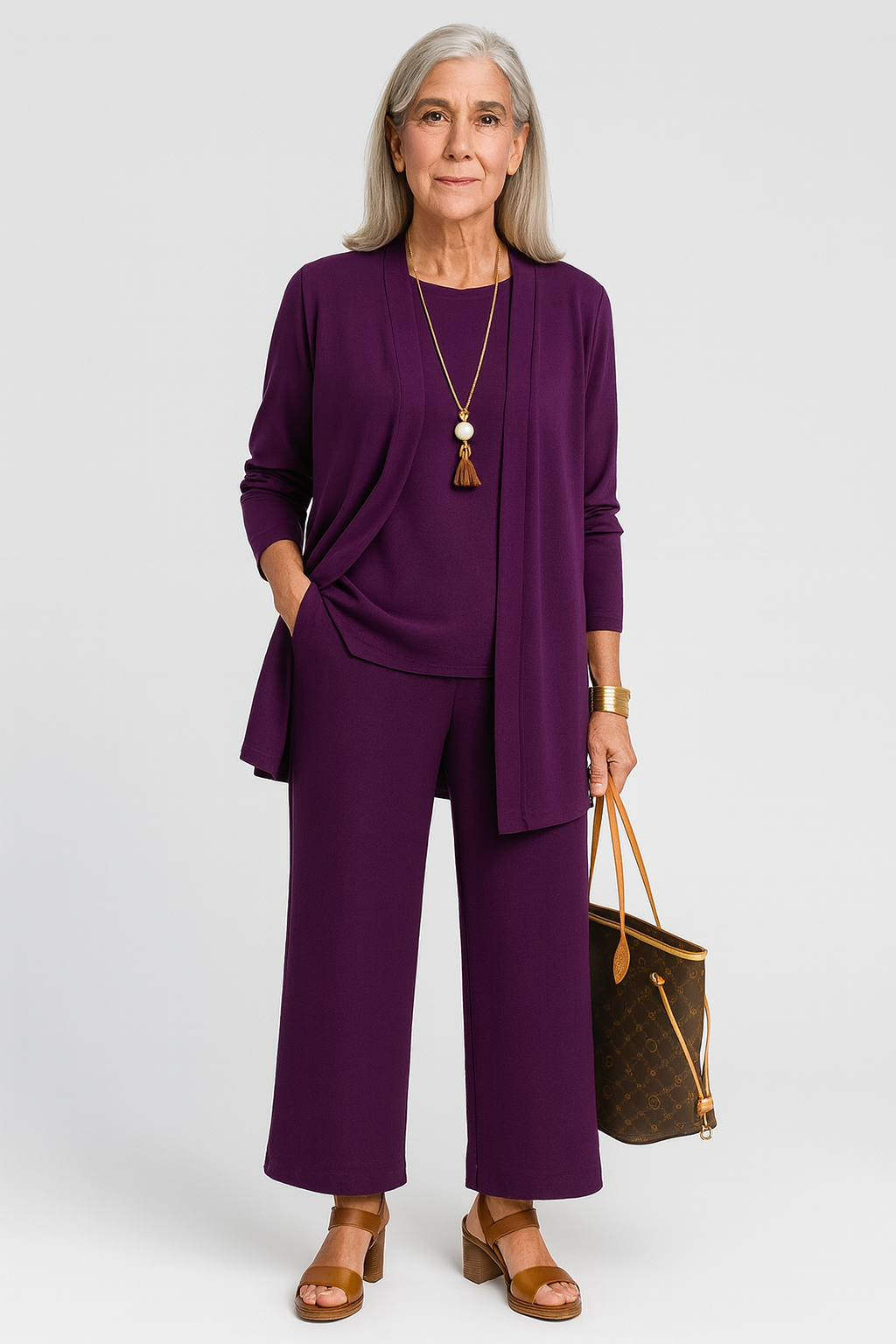 Women's Minimal Three Piece Lounge Set – Lightweight Summer Outfit