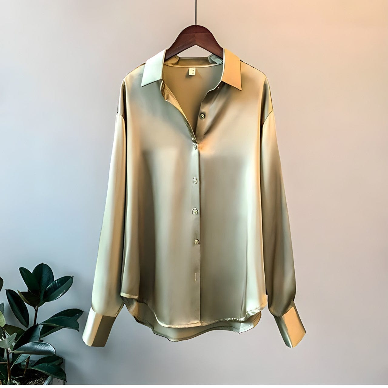 Women's Satin Blouse – Luxe Finish, Four Colors