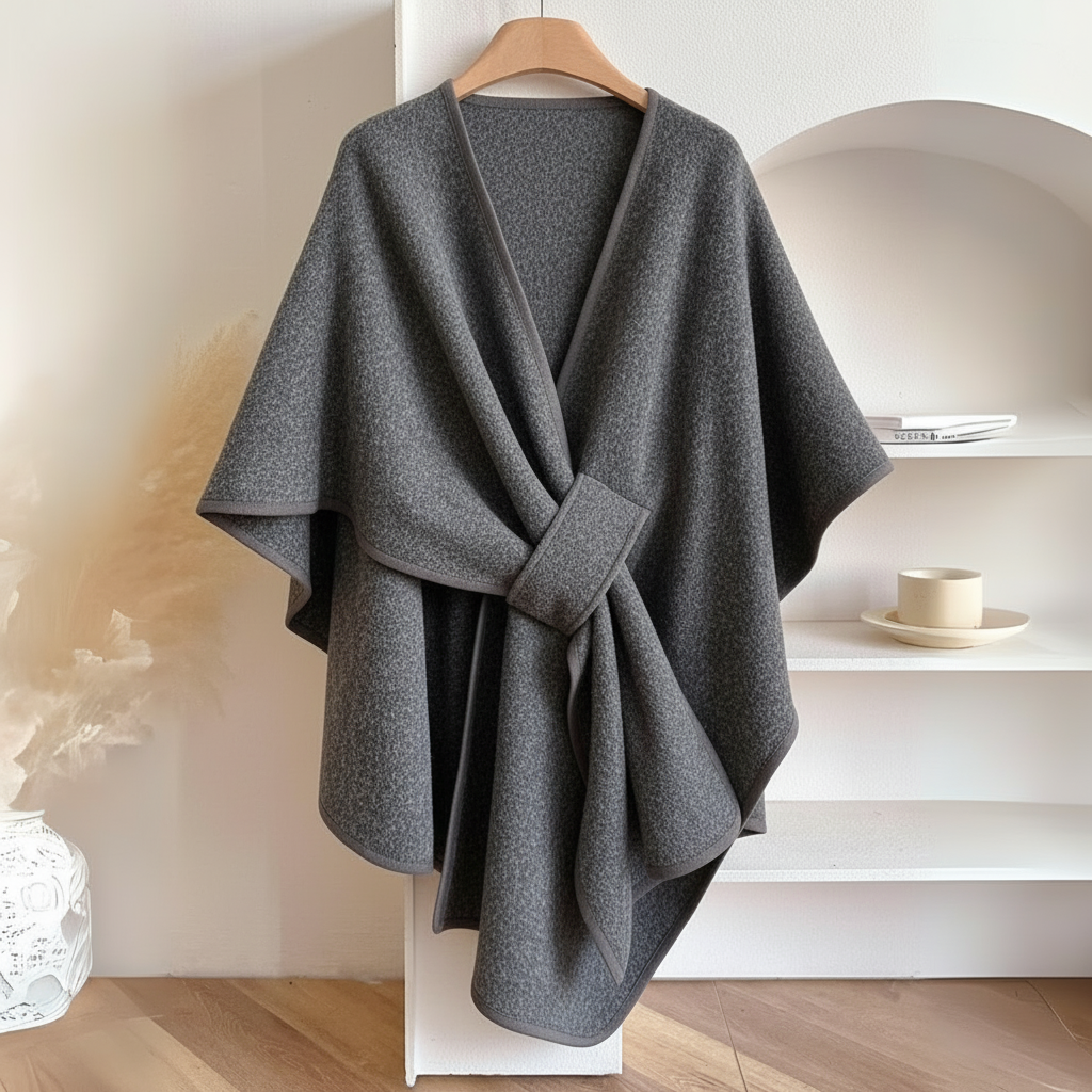 Women's Drape Shawl Wrap with Tie Belt – All-Season Layer