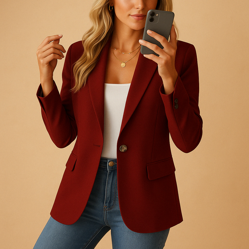 Women's Fitted Tailored Blazer Jacket | Emma Style