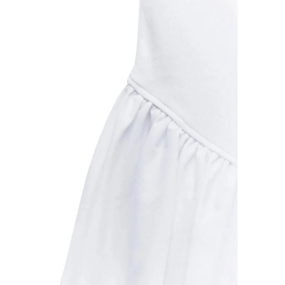 White Taffeta Bubble Hem Dress – Balletcore Minimalist