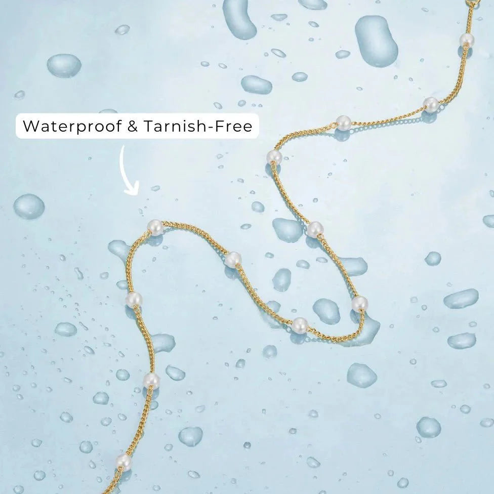 Pearl Stainless Steel Gold Necklace – Waterproof & Tarnish-Resistant